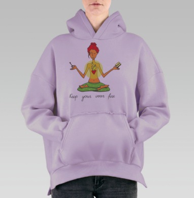 Внутренний огонь, Hoodie Oversize Fiolet, утепленная