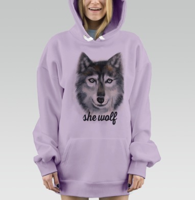 Волчица, Hoodie Mjhigh Dig Mel, Fiolet, утепленная
