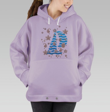 Волны и ракушки, Hoodie Oversize Fiolet