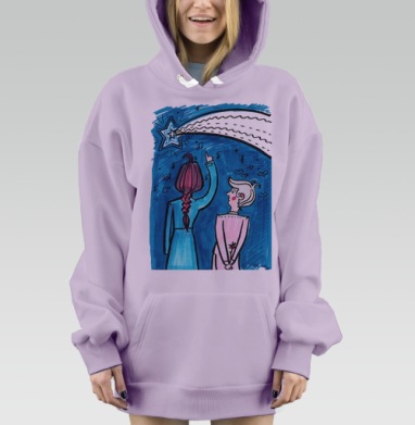 Волшебный момент под падающей звездой, Hoodie Mjhigh Dig Mel, Fiolet, утепленная