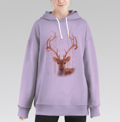 Волшебный олень, Hoodie Long Oversize Fiolet