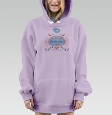 Время почирикать, Hoodie Mjhigh Dig Mel, Fiolet, утепленная