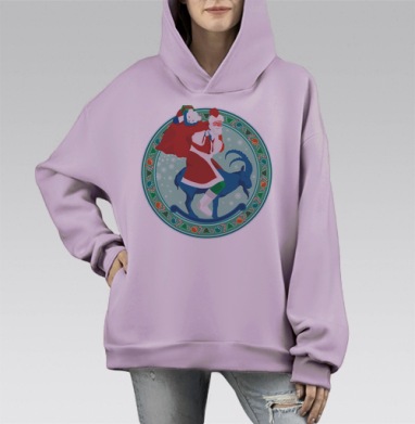 Всегда на коне, Hoodie Mono Fiolet, оверсайз, утепленная