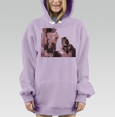 Встреча в бумаге, Hoodie Mjhigh Dig Mel, Fiolet, утепленная