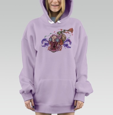 Вторая, Hoodie Mjhigh Dig Mel, Fiolet, утепленная