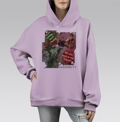 вы беспокоитесь о вирусах? будем мочить в сортире!, Hoodie Mono Fiolet, оверсайз, утепленная