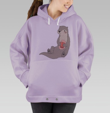 Выдрочка., Hoodie Oversize Fiolet