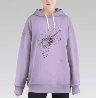 взрыв идей, Hoodie Long Oversize Fiolet