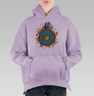 Взрывной пончик, Hoodie Oversize Fiolet, утепленная