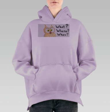 What?Where?When? / Что? Где? Когда?, Hoodie Oversize Fiolet, утепленная