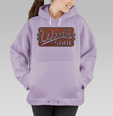 Wooden Soul теплота и натурализм, Hoodie Oversize Fiolet