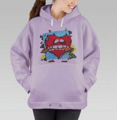 Хэппи Лов, Hoodie Oversize Fiolet