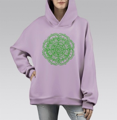 Хороший день, Hoodie Mono Fiolet, оверсайз, утепленная