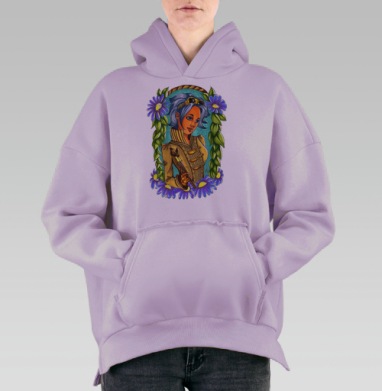 Художник Стимпанк, Hoodie Oversize Fiolet, утепленная