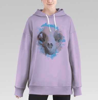 Я люблю кошек., Hoodie Long Oversize Fiolet