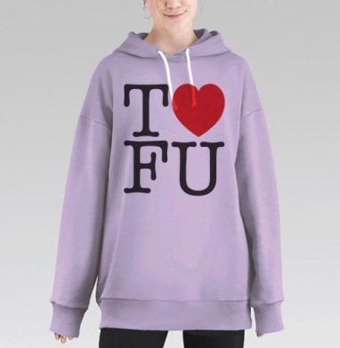 Я ЛЮБЛЮ ТОФУ, Hoodie Long Oversize Fiolet