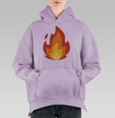 Я огонь, Hoodie Oversize Fiolet, утепленная