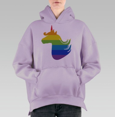 Я существую, Hoodie Oversize Fiolet, утепленная