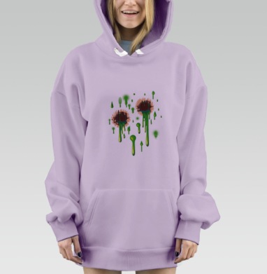Я зомби, Hoodie Mjhigh Dig Mel, Fiolet, утепленная