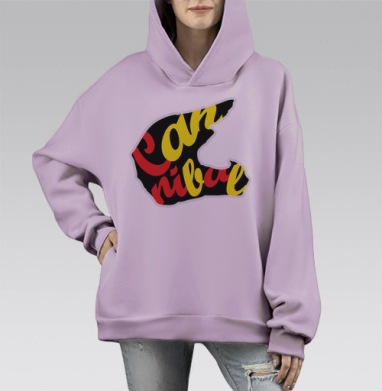 Яркая наклейка «Carnival» в стиле карнавал, Hoodie Mono Fiolet, оверсайз, утепленная