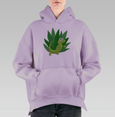 Ящерка, Hoodie Oversize Fiolet, утепленная