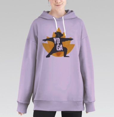 Йога медведь, Hoodie Long Oversize Fiolet