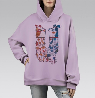 Юнити, Hoodie Mono Fiolet, оверсайз, утепленная