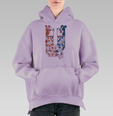 Юнити, Hoodie Oversize Fiolet, утепленная