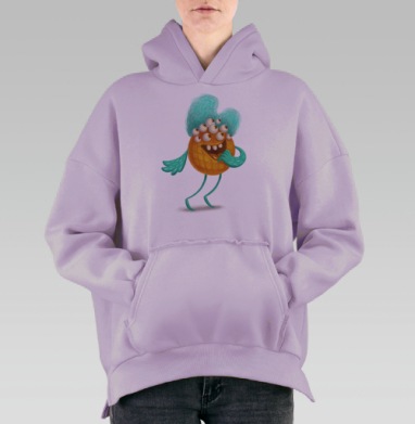 Забавная печенька, Hoodie Oversize Fiolet, утепленная