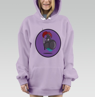 Забавный мультяшный рыцарь с красным плюмажем, Hoodie Mjhigh Dig Mel, Fiolet, утепленная
