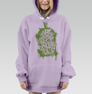 Западный алфавит в стиле граффити, Hoodie Mjhigh Dig Mel, Fiolet, утепленная