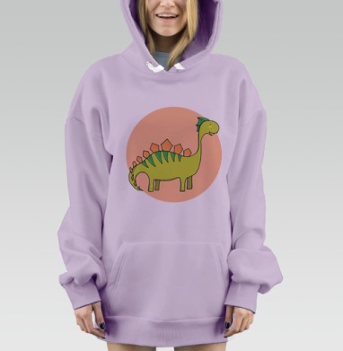 Зеленый динозаврик, Hoodie Mjhigh Dig Mel, Fiolet, утепленная