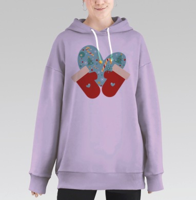 Зимнее сердце, Hoodie Long Oversize Fiolet