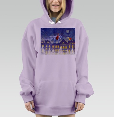 Зимняя сказка, Hoodie Mjhigh Dig Mel, Fiolet, утепленная