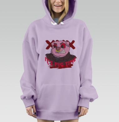 Злой Свин, Hoodie Mjhigh Dig Mel, Fiolet, утепленная