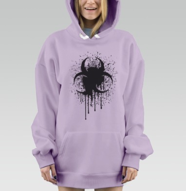 Знак биологической опасности, Hoodie Mjhigh Dig Mel, Fiolet, утепленная