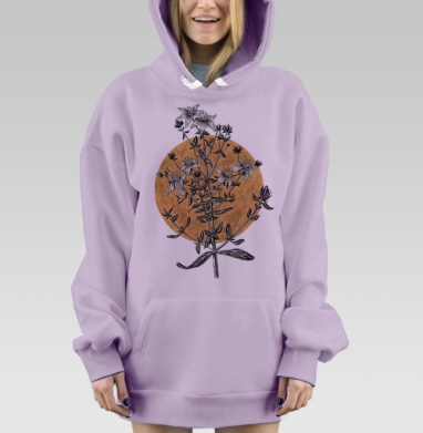 Зверобой, Hoodie Mjhigh Dig Mel, Fiolet, утепленная