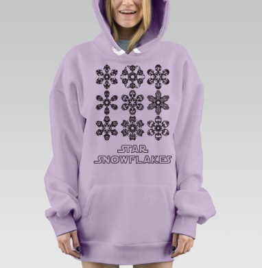 Звездные снежинки из героев Star Wars, Hoodie Mjhigh Dig Mel, Fiolet, утепленная