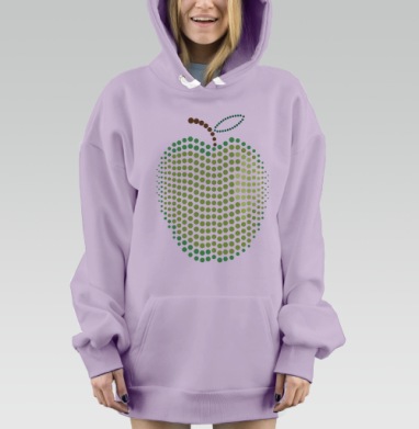Абстрактное яблоко, Hoodie Mjhigh Dig Mel, Fiolet, утепленная