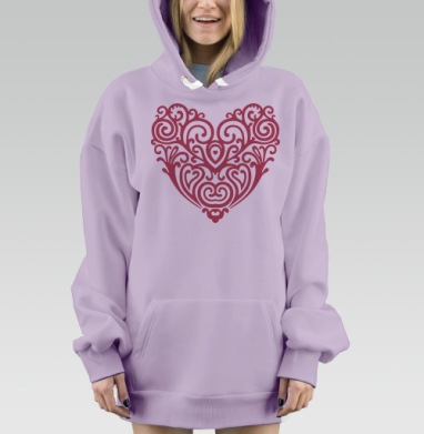 Ажурное сердце, Hoodie Mjhigh Dig Mel, Fiolet, утепленная