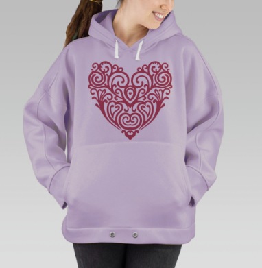 Ажурное сердце, Hoodie Oversize Fiolet