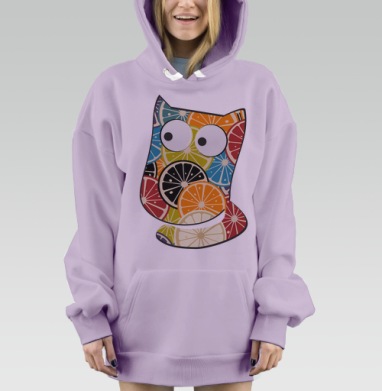 Апельсиновый котик, Hoodie Mjhigh Dig Mel, Fiolet, утепленная