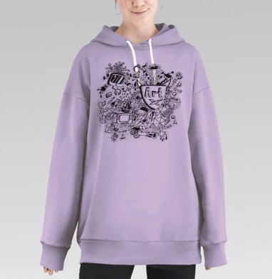 Art / Арт, Hoodie Long Oversize Fiolet