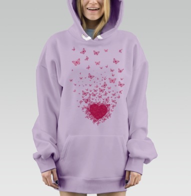 бабочки, Hoodie Mjhigh Dig Mel, Fiolet, утепленная