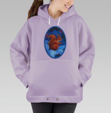 Белочка зимой, Hoodie Oversize Fiolet