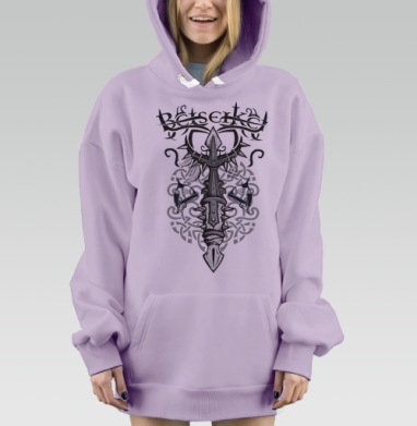 berserker / Берсерк, Hoodie Mjhigh Dig Mel, Fiolet, утепленная