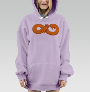 Бесконечный кот, Hoodie Mjhigh Dig Mel, Fiolet, утепленная