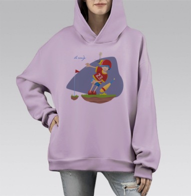 бейсбол, Hoodie Mono Fiolet, оверсайз, утепленная
