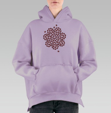 Божьи коровки на бирюзовом фоне, Hoodie Oversize Fiolet, утепленная