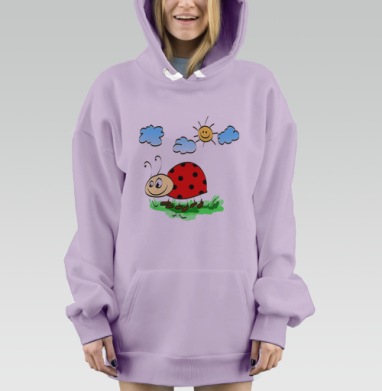 Божья коровка!, Hoodie Mjhigh Dig Mel, Fiolet, утепленная